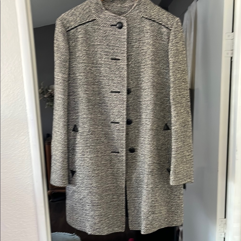 Vintage swing black tweed Women's swing Coat